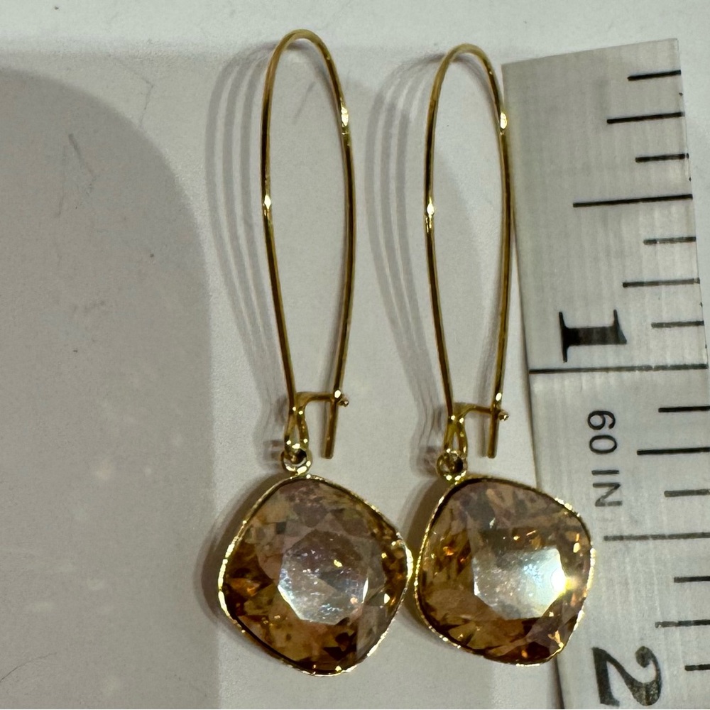 SWAROVSKI THANKFUL GOLDEN SHADOW PIERCED EARRINGS - Picture 6 of 7